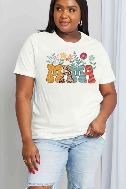 T-shirt en coton graphique MAMA pleine taille Simply Love