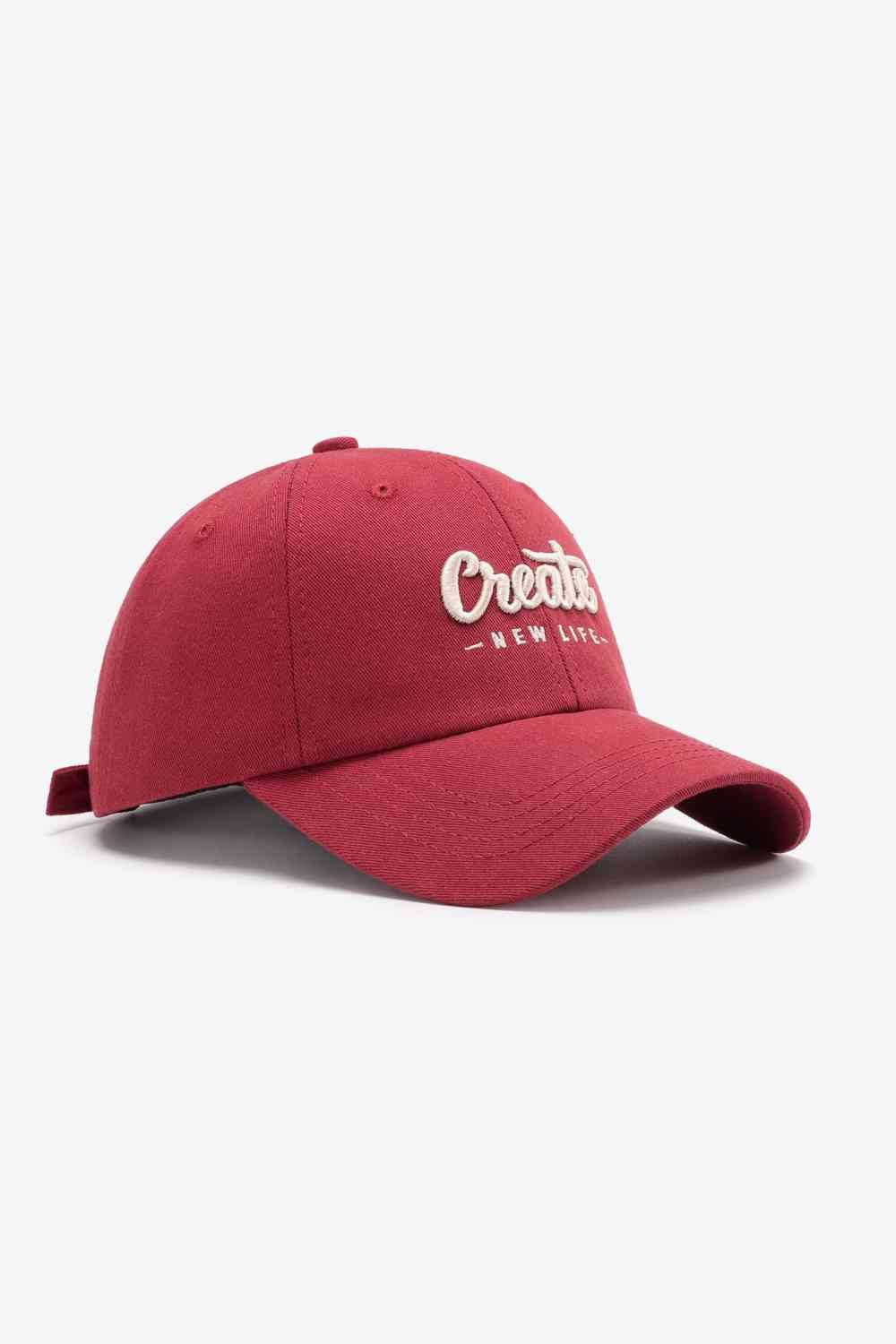 CREATE NEW LIFE Casquette de baseball réglable en coton