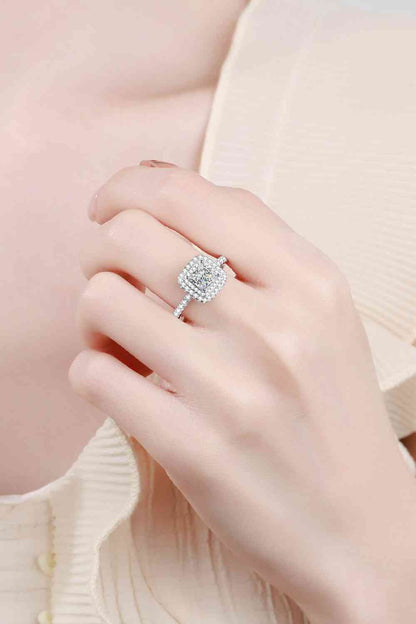 Bague moissanite 1 carat en argent sterling