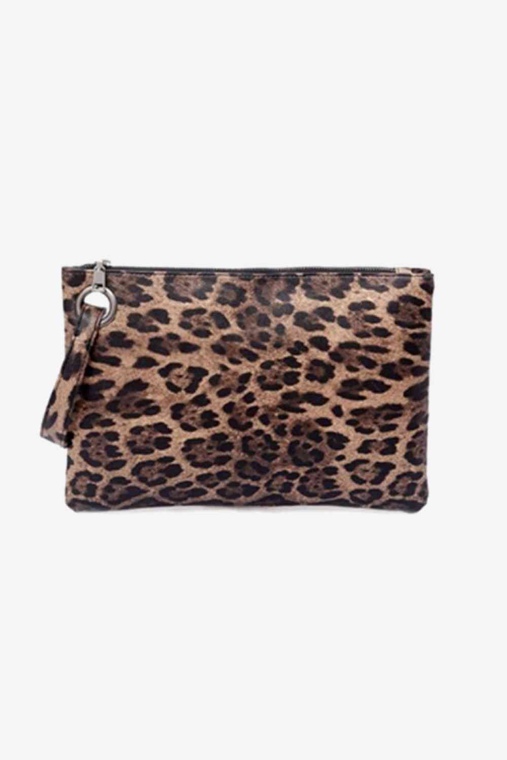 Clutch de piel sintética con estampado de leopardo