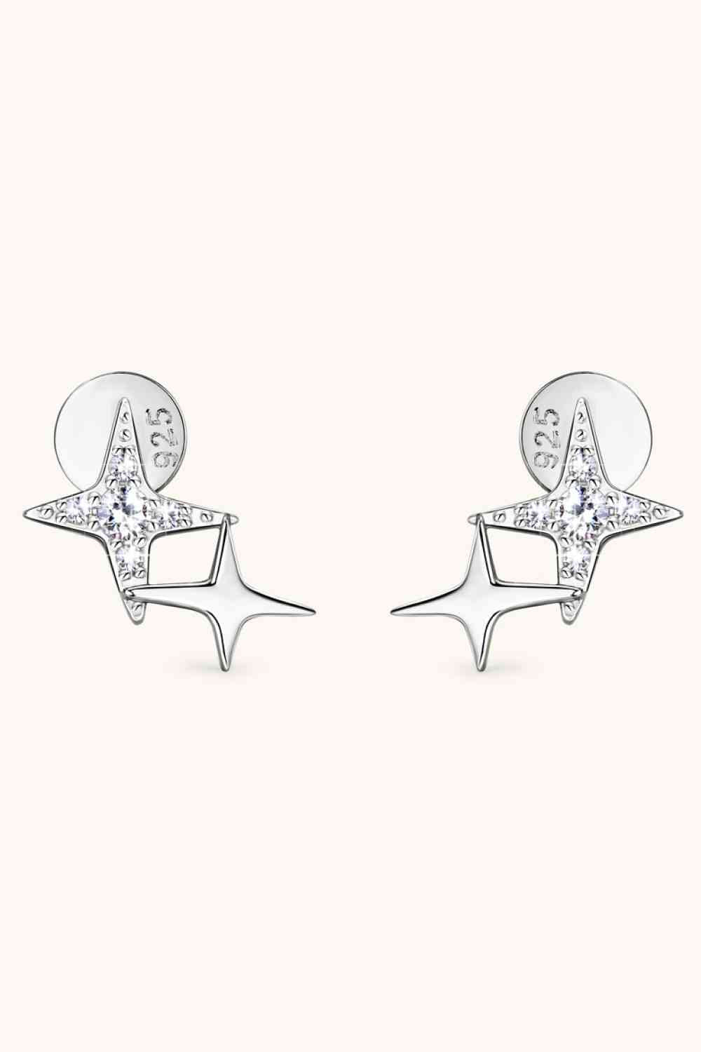 Boucles d'oreilles en forme d'étoile en argent sterling 925 Moissanite