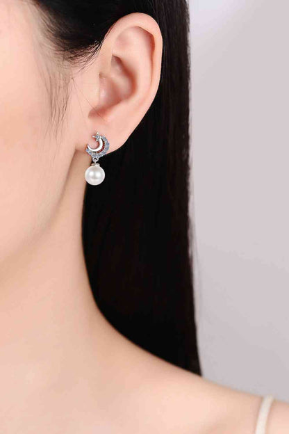 Boucles d'oreilles pendantes en perles de moissanite