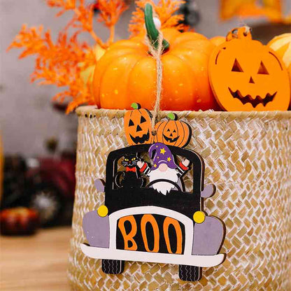 4-Piece Halloween Element Car-Shape Hanging Widgets