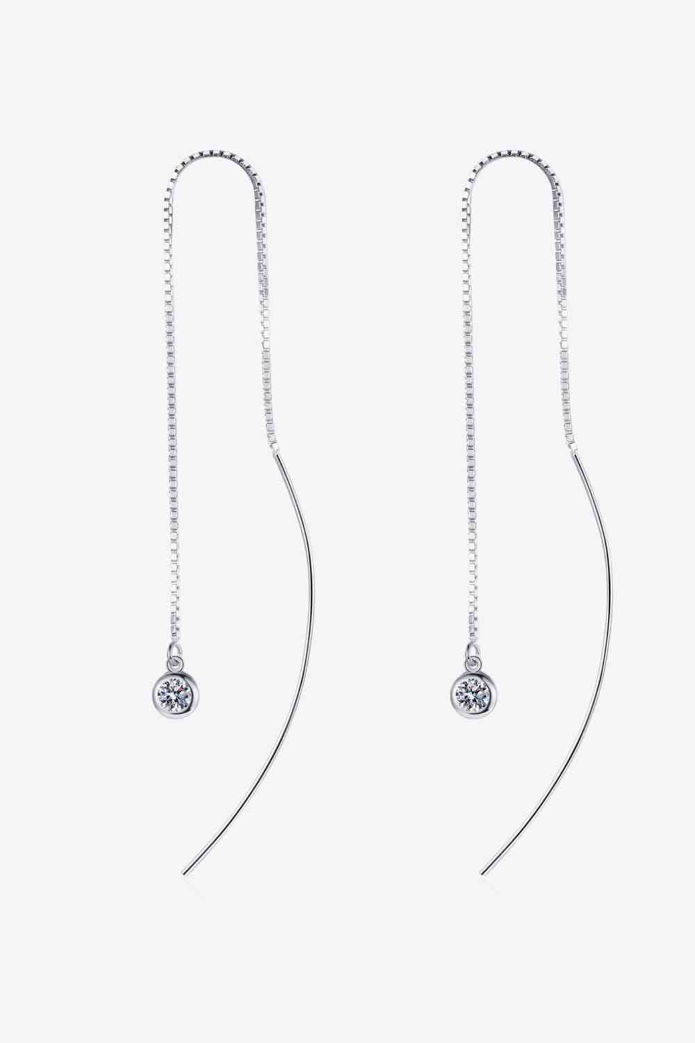 Boucles d'oreilles enfileur en argent sterling 925 Moissanite