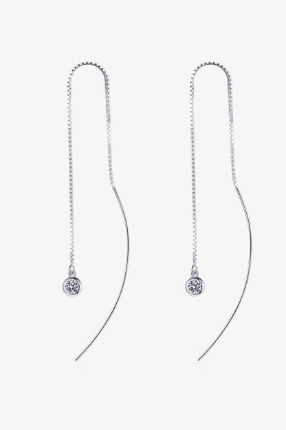 Boucles d'oreilles enfileur en argent sterling 925 Moissanite