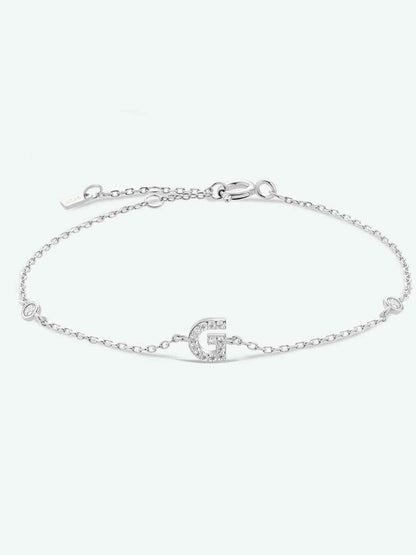 Pulsera de plata de ley 925 con circonitas G To K