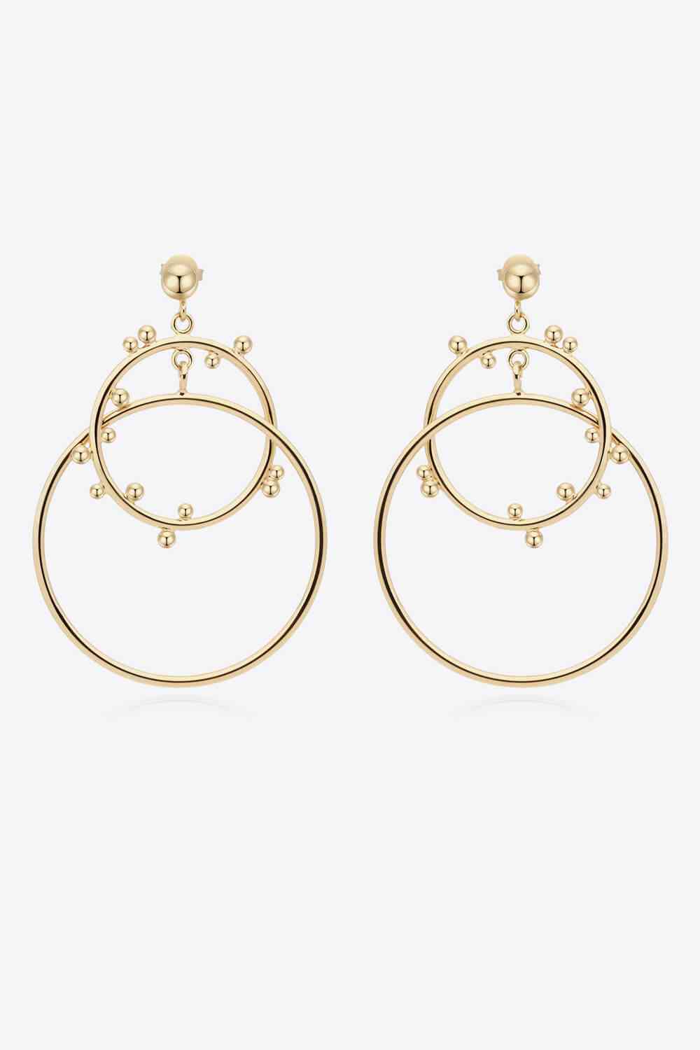 18K Gold-Plated Double Hoop Drop Earrings