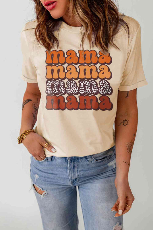 Camiseta con mangas con puños y gráfico MAMA