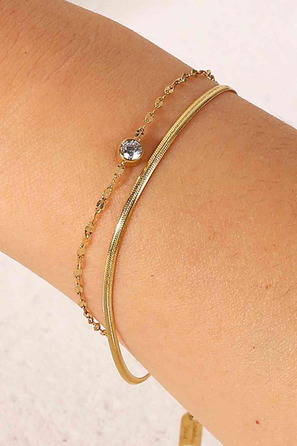 La guinda del pastel Pulsera de doble capa con diamantes de imitación