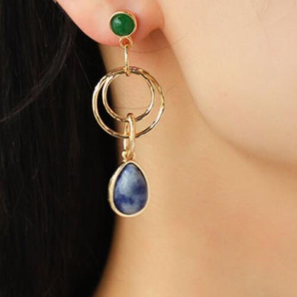 Boucles d'oreilles pendantes en alliage en forme de larme