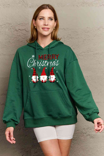 Sudadera con capucha y estampado de FELIZ NAVIDAD de tamaño completo de Simply Love