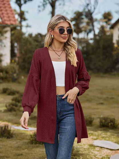 Cardigan long ouvert sur le devant