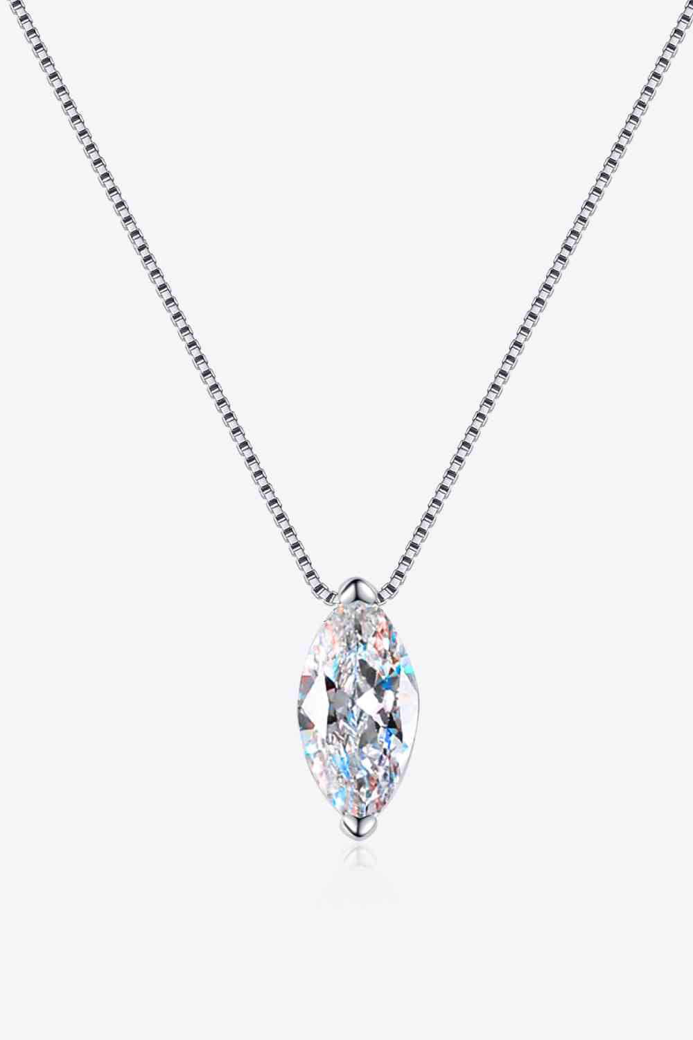 Collier en argent sterling 925 moissanite 1 carat