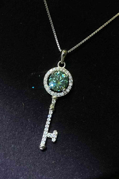 Collier pendentif clé Moissanite 1 Carat