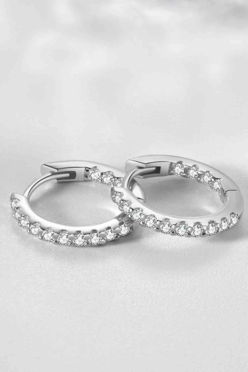 Boucles d'oreilles Huggie en argent sterling 925 avec zircon incrusté