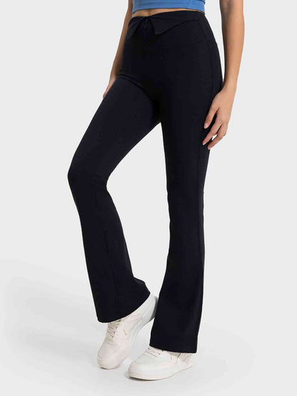 Pantalon de sport bootcut à large ceinture