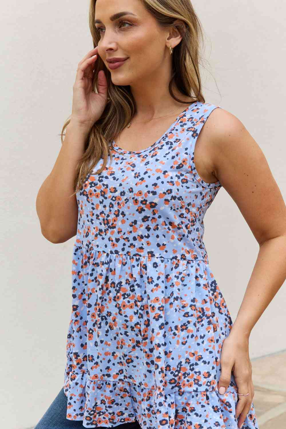 Top babydoll con estampado animal de tamaño completo de Be Stage