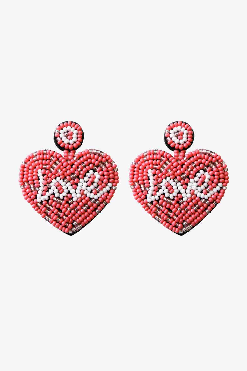 Boucles d'oreilles coeur perlé LOVE