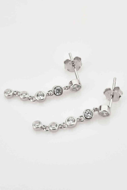 Boucles d'oreilles en argent sterling 925 avec zircon incrusté