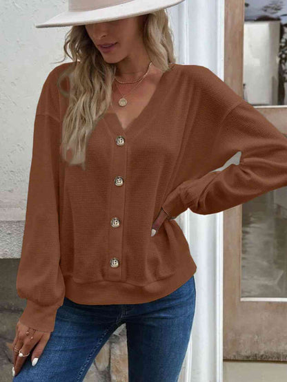 Blouse à épaules tombantes et col en V