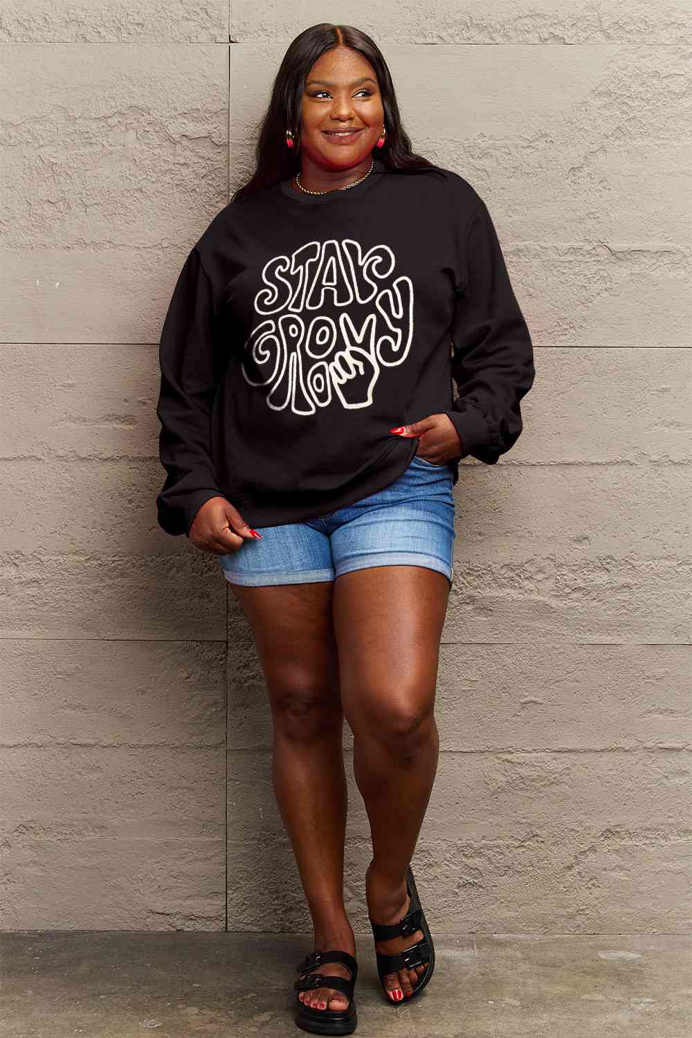 Sweat-shirt graphique Simply Love pleine taille