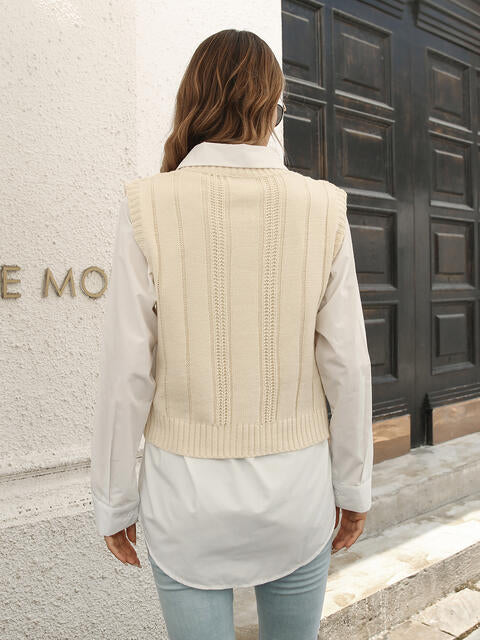 Gilet pull à col en V de style urbain