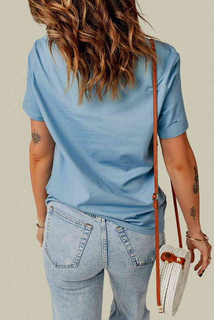 Distressed Round Neck Tee