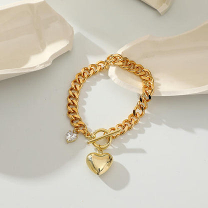 Pulsera con dije de corazón