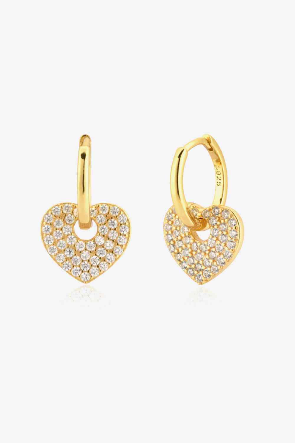 Boucles d'oreilles Huggie en forme de cœur en Zircon