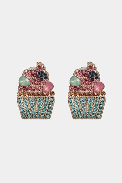 Boucles d'oreilles pendantes en acrylique en forme de cupcake