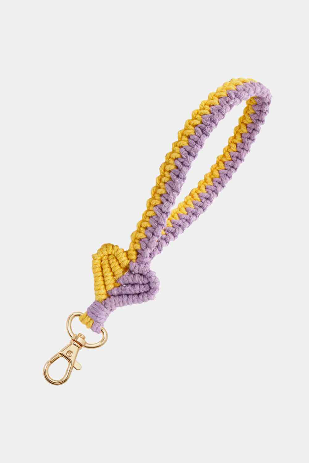 Porte-clés en macramé en forme de coeur