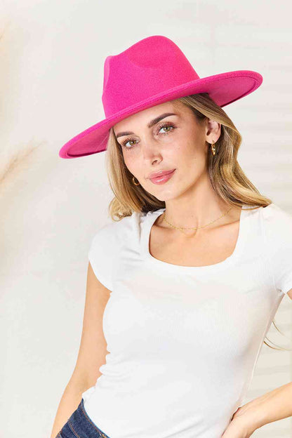 Sombrero de moda Fedora de ala plana Fame