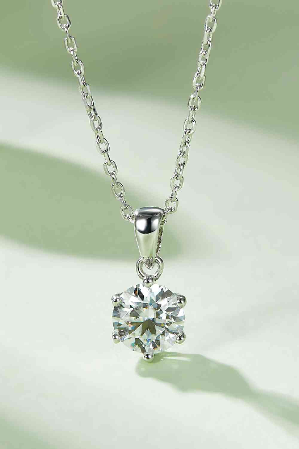 Collier en argent sterling 925 moissanite 1 carat