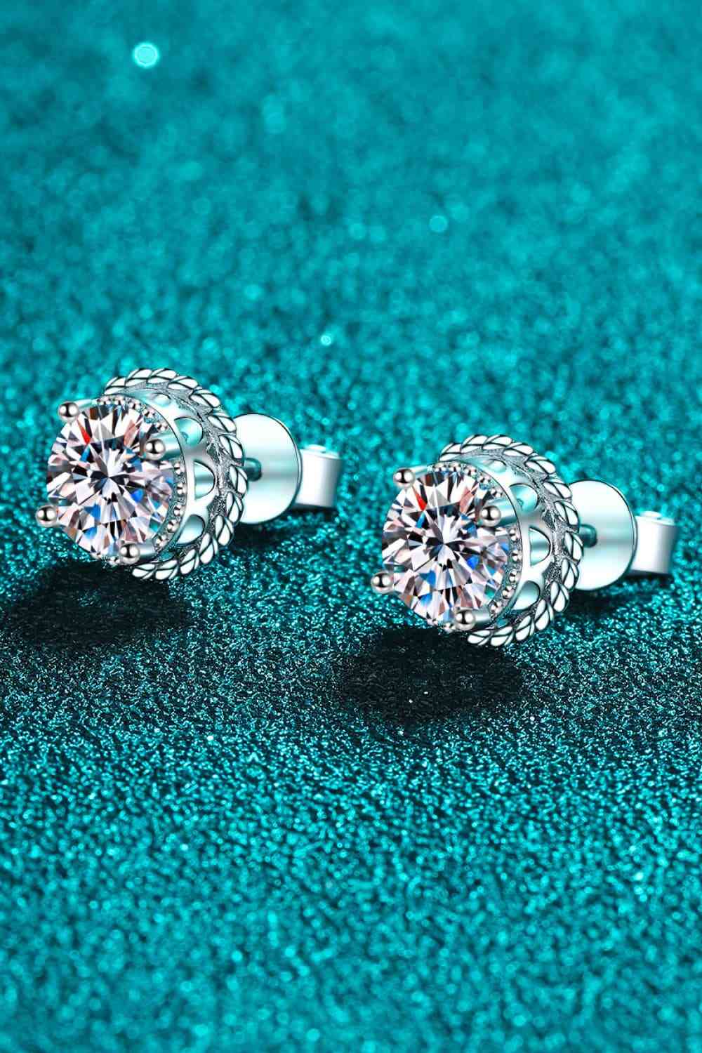 Boucles d'oreilles à tige en argent sterling 925 moissanite 2 carats