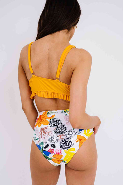 Floral Frill Trim Two-Piece Swim Set