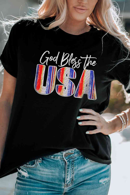 DIEU BÉNISSE LES USA T-shirt à revers