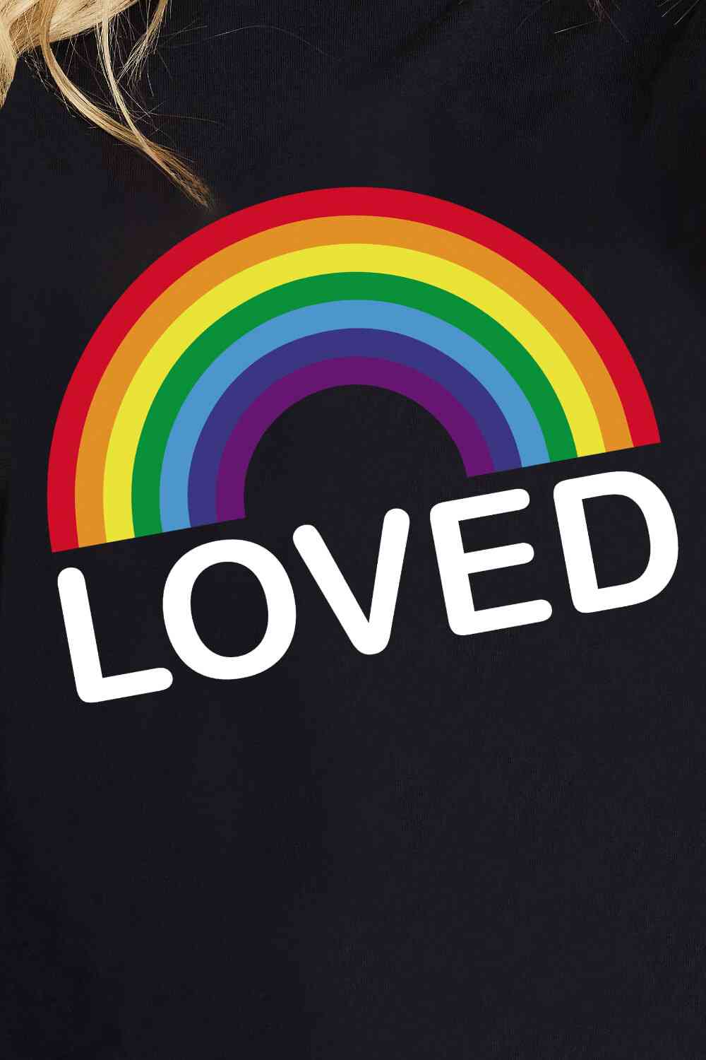 T-shirt en coton graphique Simply Love LOVED