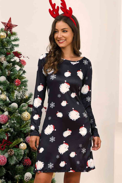 Vestido navideño de manga larga de tamaño completo