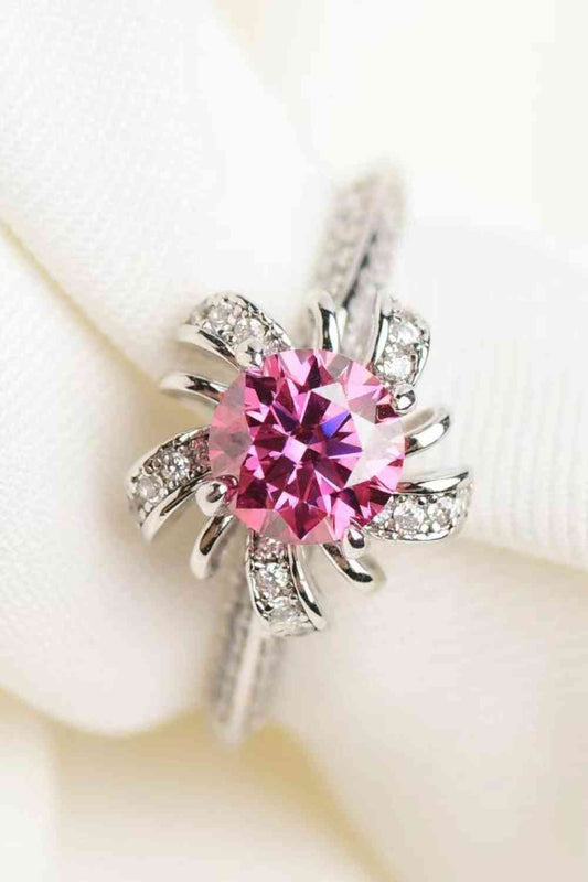 Bague en forme de fleur moissanite 1 carat