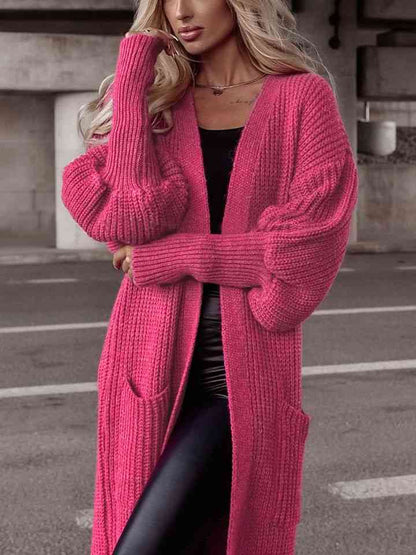 Cardigan avec poches et manches lanternes