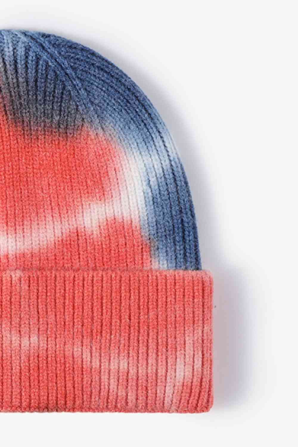 Bonnet en tricot à revers tie-dye