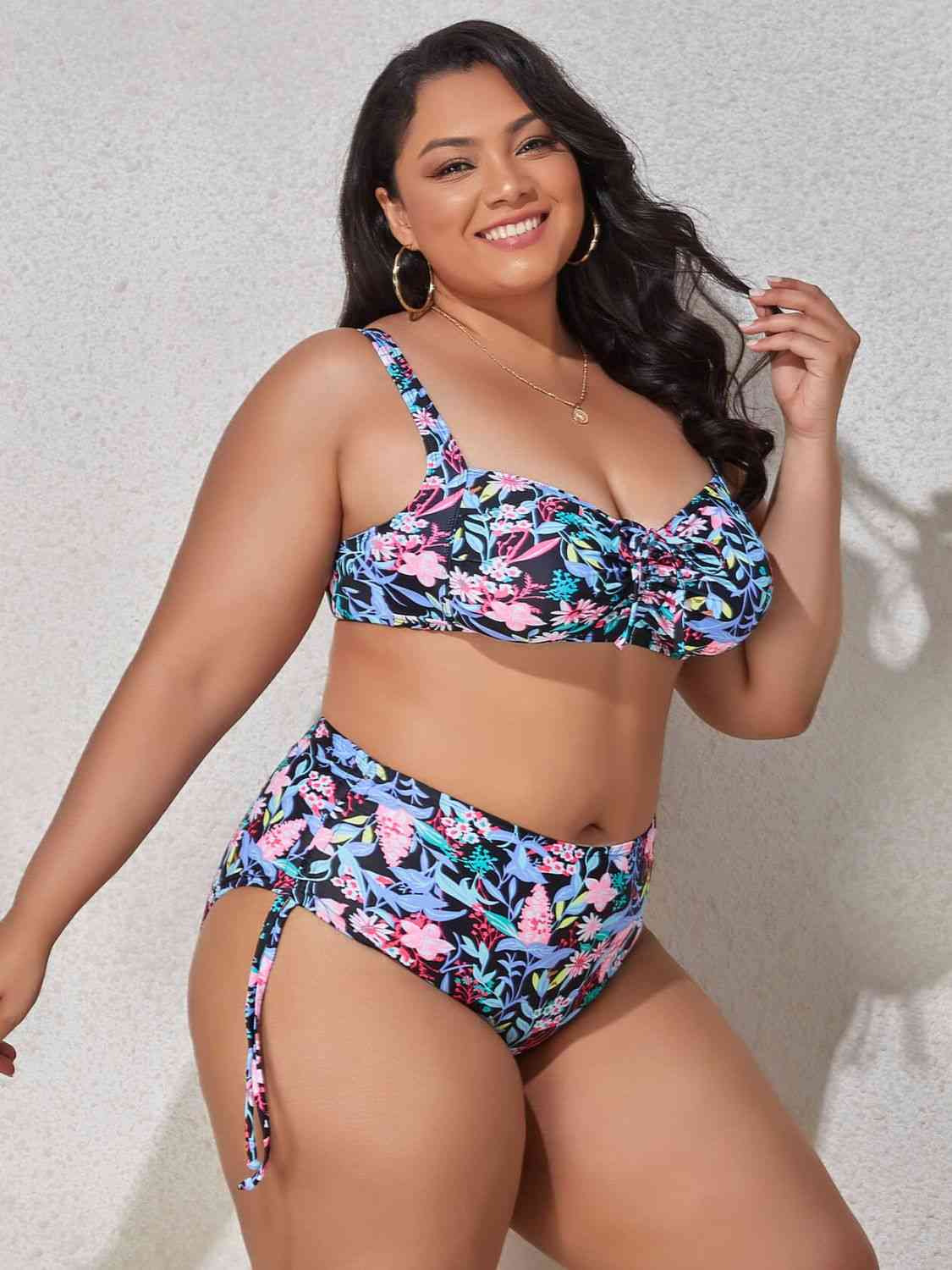 Ensemble de Bikini Imprimé à Cordon de Grande Taille