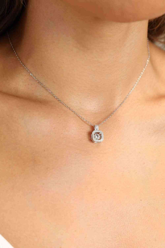 Collar de plata de ley 925 con moissanita adorado