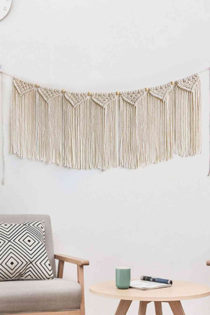 Colgante de pared de macramé con flecos totalmente hecho a mano