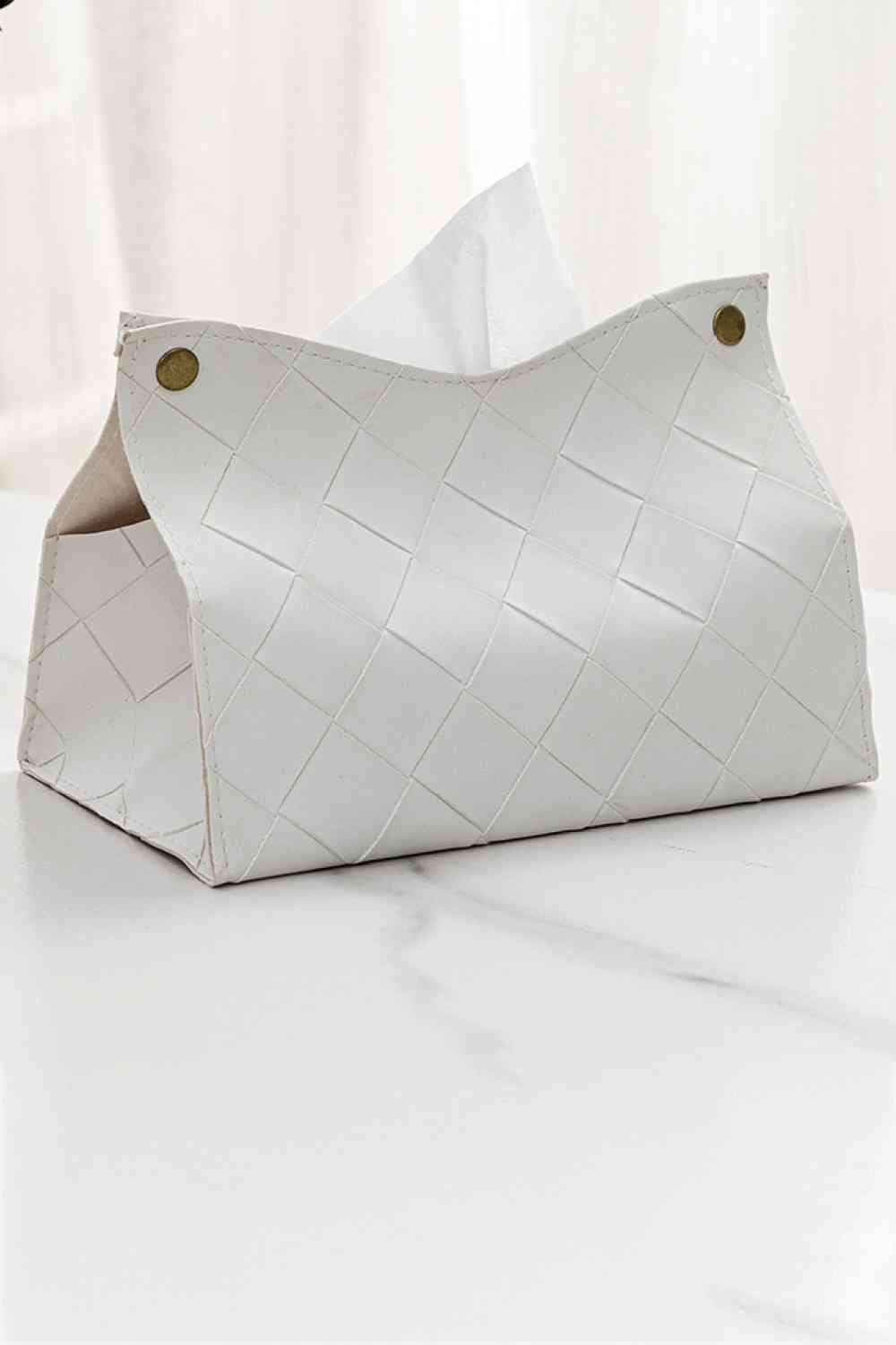 Paquete de 2 cubiertas para cajas de pañuelos tejidas de PU