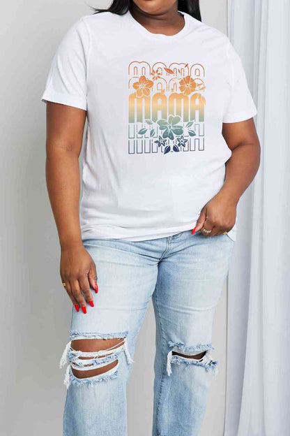 Simply Love T-shirt en coton graphique MAMA pleine taille