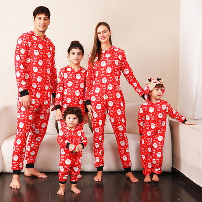 Mono con capucha y estampado de Papá Noel