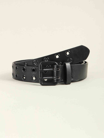 Ceinture en cuir PU à œillets