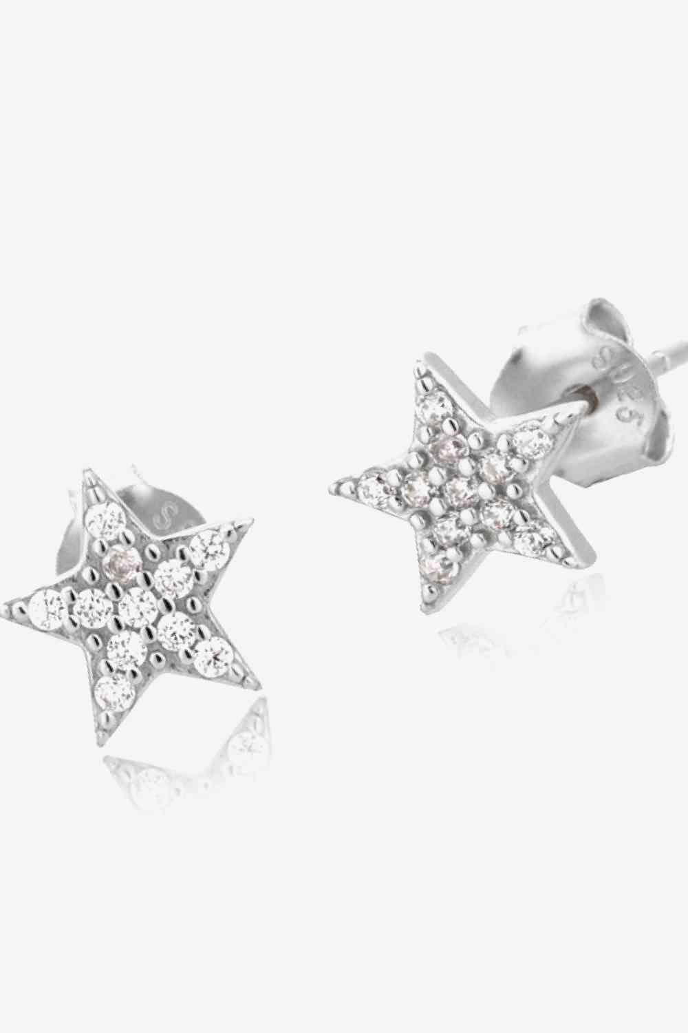 Pendientes con forma de estrella y decoración de circonitas