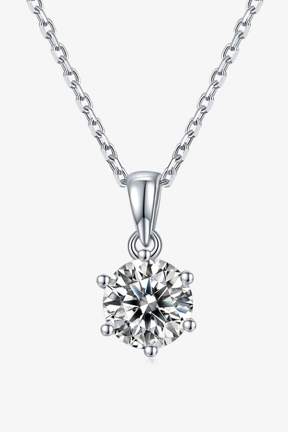 Collier en argent sterling 925 moissanite 1 carat